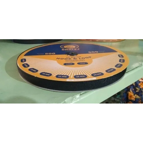 Black Hook And Loop - Adhesive Material, Standard Size | Ideal for Packaging Solutions and Versatile Applications