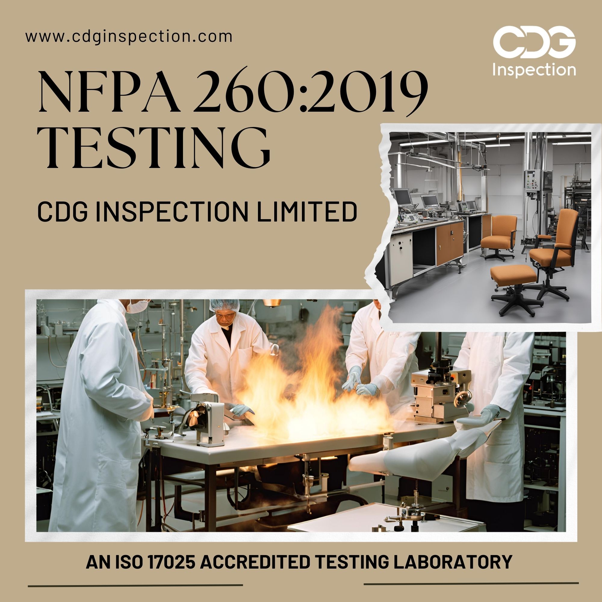 NFPA 260:2019 (Ignition Resistance Test of Upholstered Furniture Components)