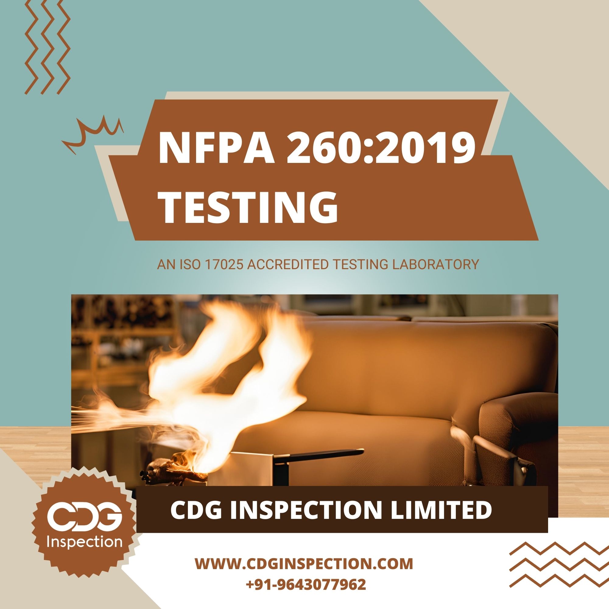 NFPA 260:2019 (Ignition Resistance Test of Upholstered Furniture Components)