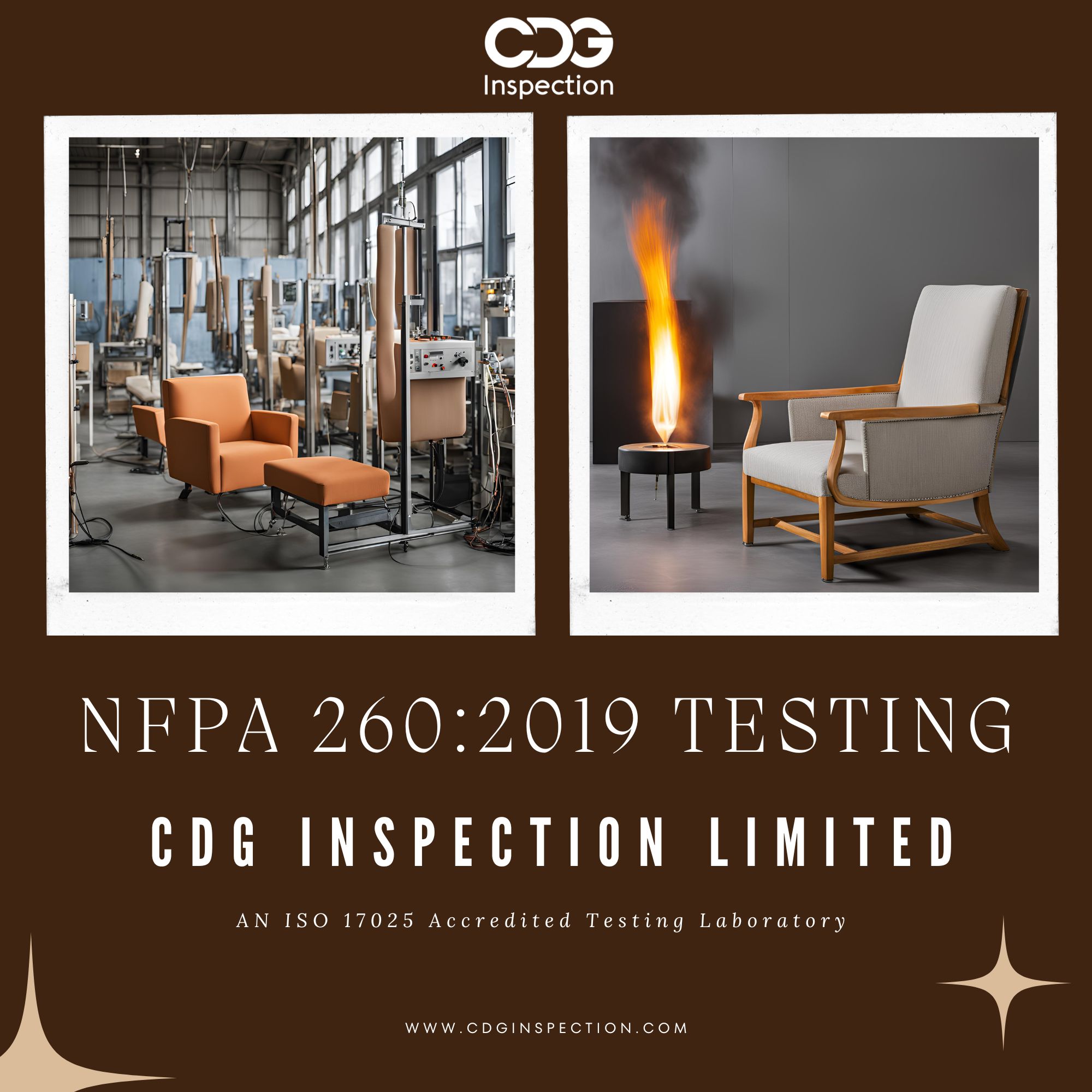 NFPA 260:2019 (Ignition Resistance Test of Upholstered Furniture Components)