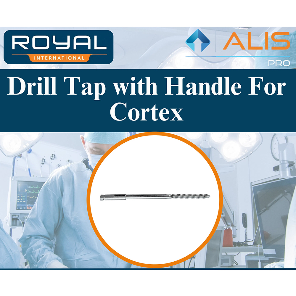 Drill Tap with Handle for Cortex - Precision Steel Tool, 10g Weight | Sterilized, Waterproof Design for Orthopedic Procedures