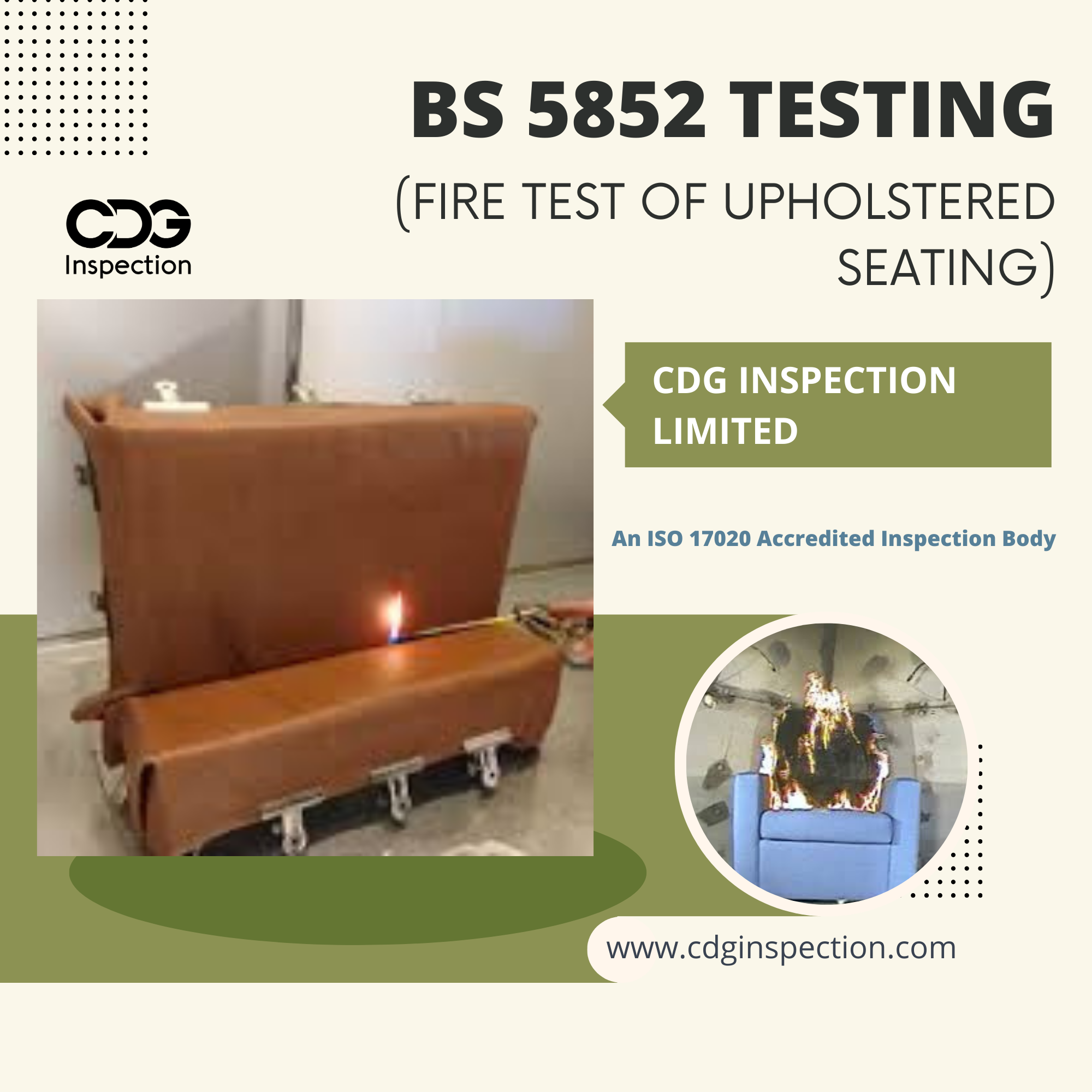 BS 5852 Testing (Fire Testing of Upholstered Furniture)