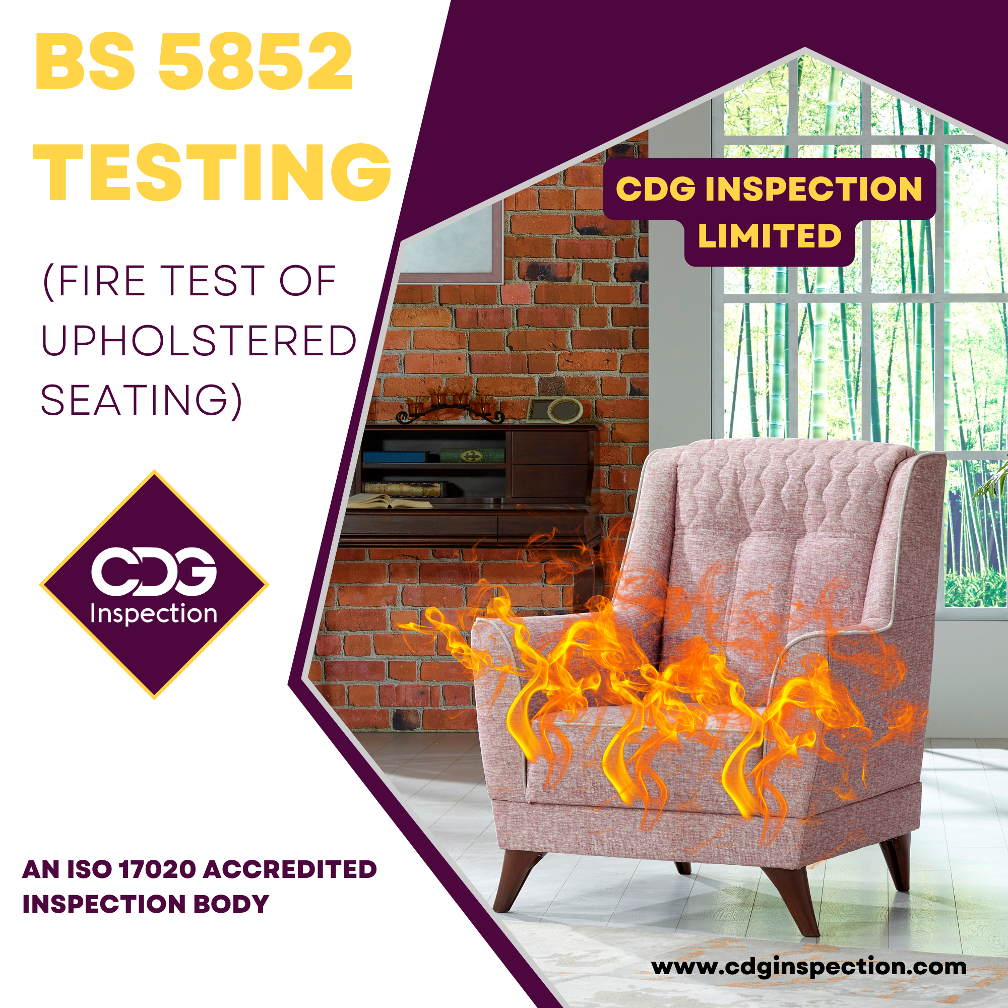 BS 5852 Testing (Fire Testing of Upholstered Furniture)