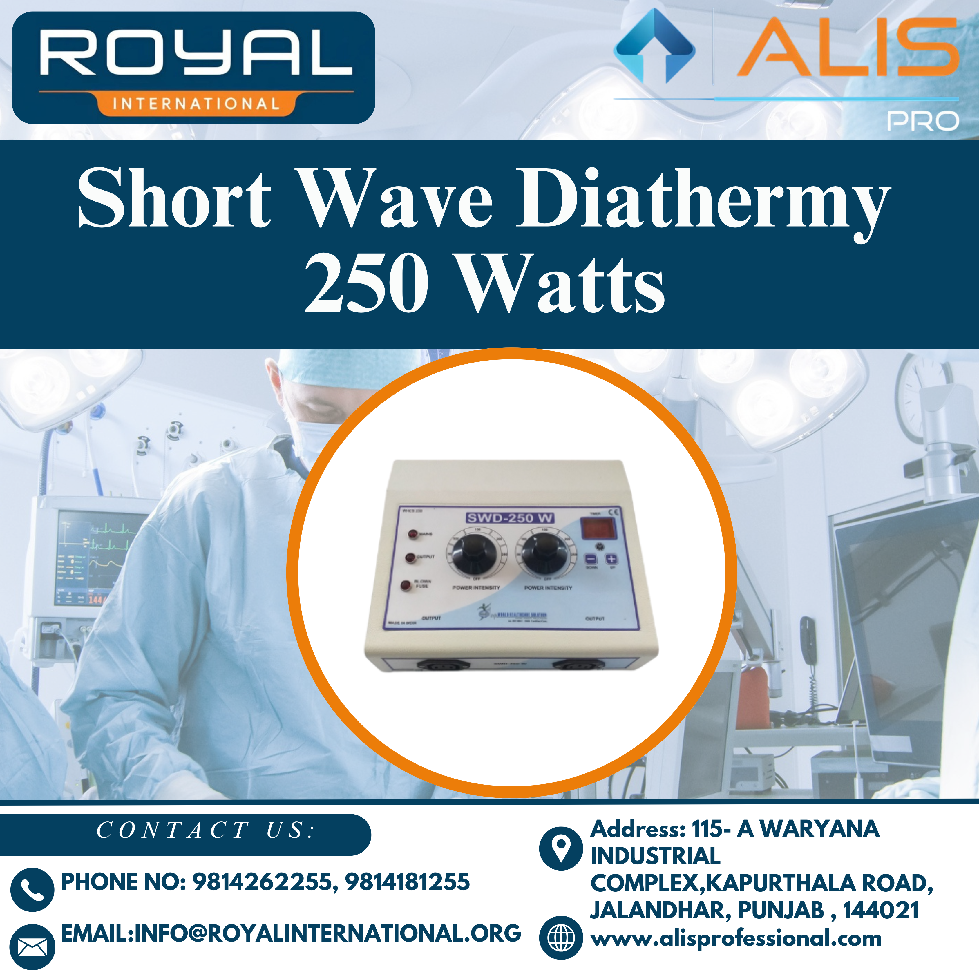 Short Wave Diathermy 250 Watts - Product Type: Machine