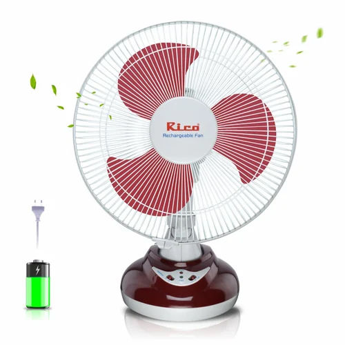 45W Rechargeable Table Fan - Color: Red