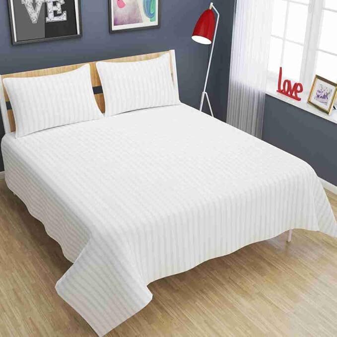 King-size Cotton Bed Sheet - 90x100 Inches | Soft, Elegant, Multicolour Design, Machine Washable, Ideal For Any Room