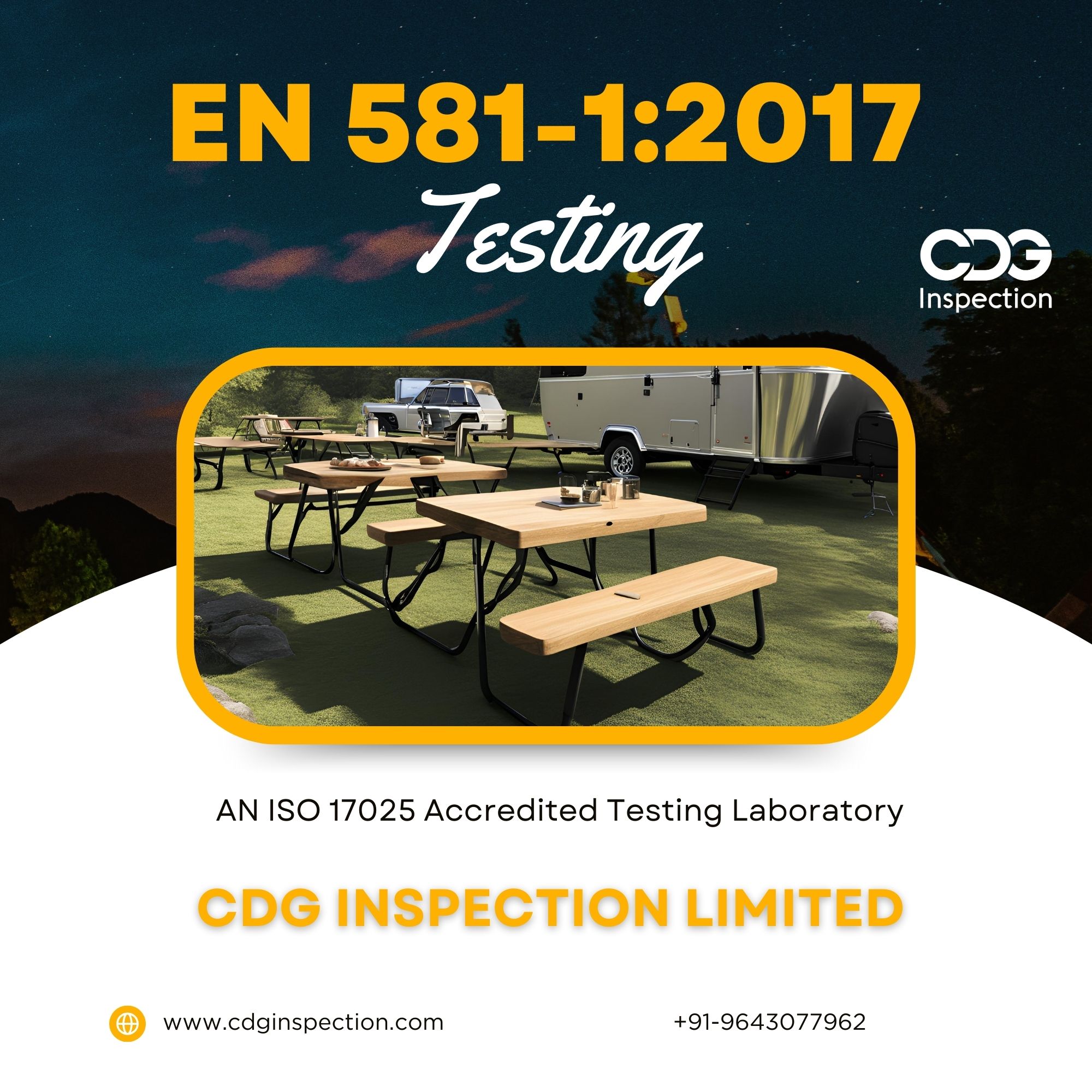 EN 581-1:2017  Testing (Seating and Tables for Camping)