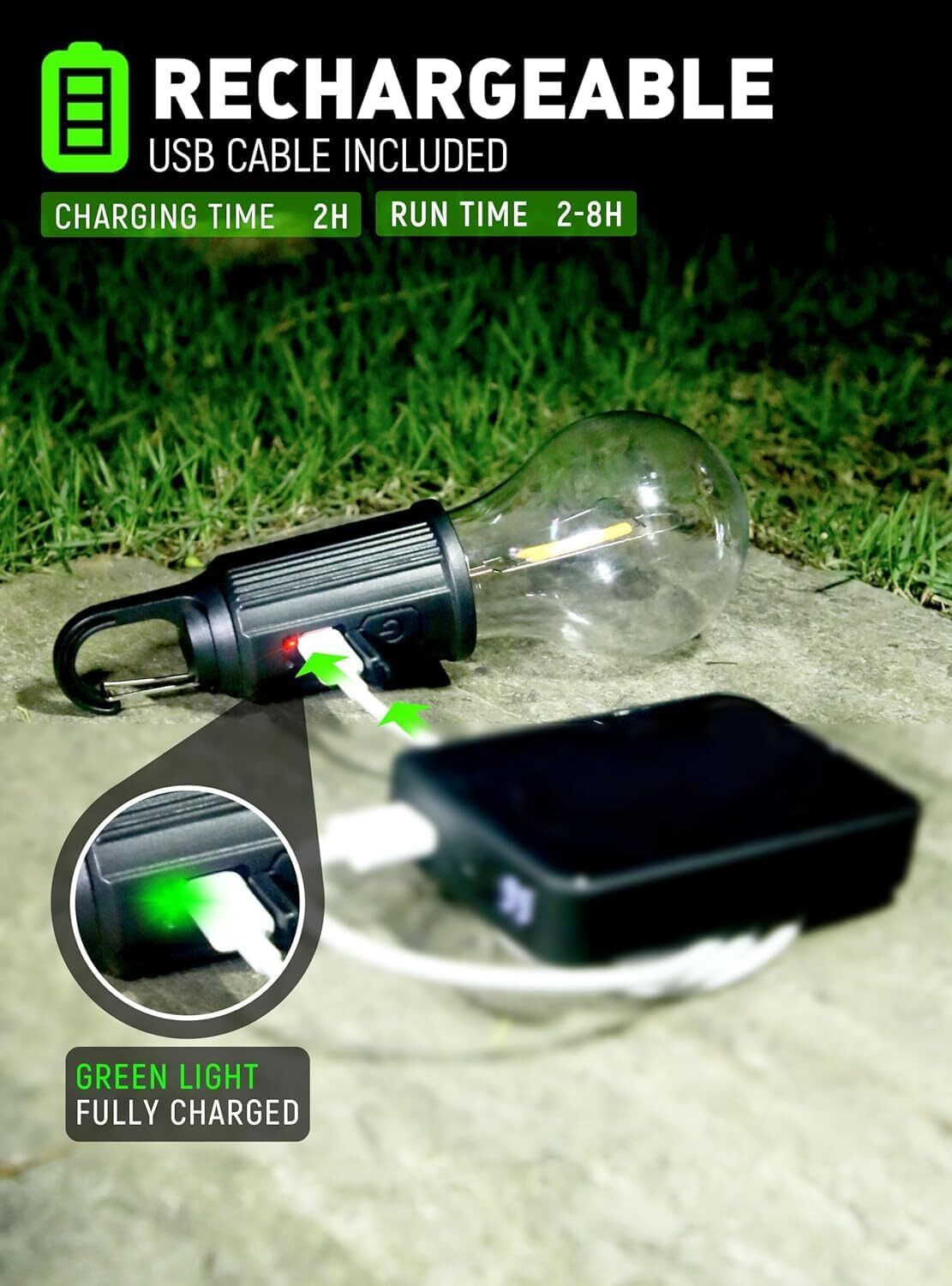 Camping Light Bulb - Height: 8 Centimeter (Cm)