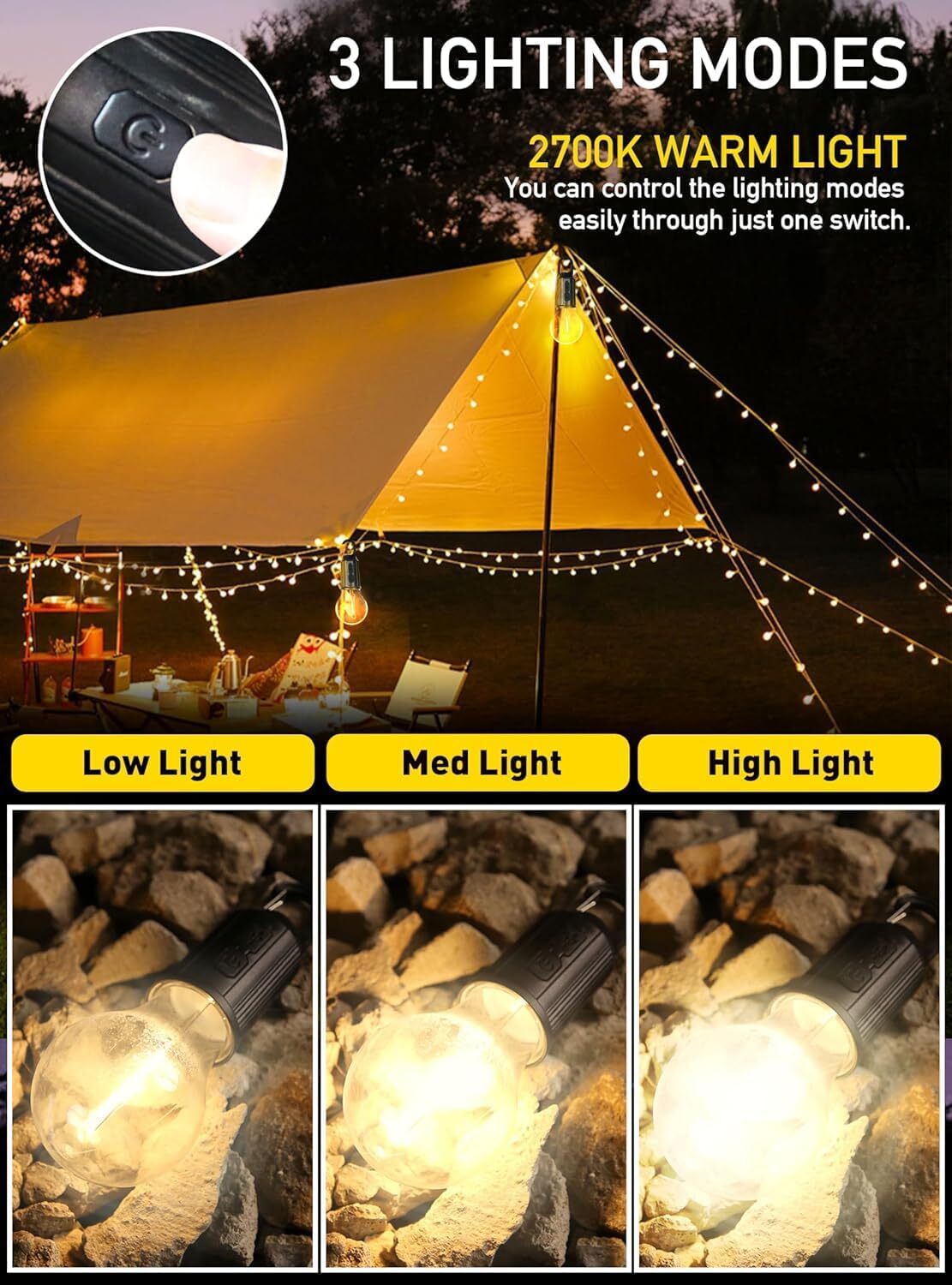 Camping Light Bulb - Height: 8 Centimeter (Cm)