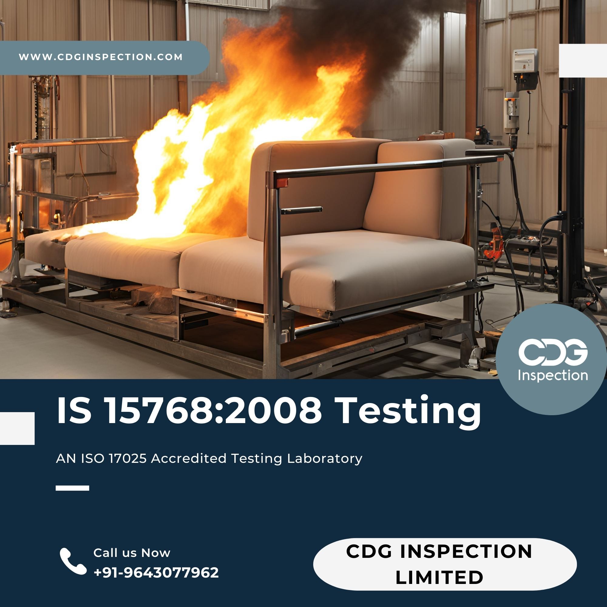 IS 15768:2008 Testing (Resistance to ignition of upholstered composites)