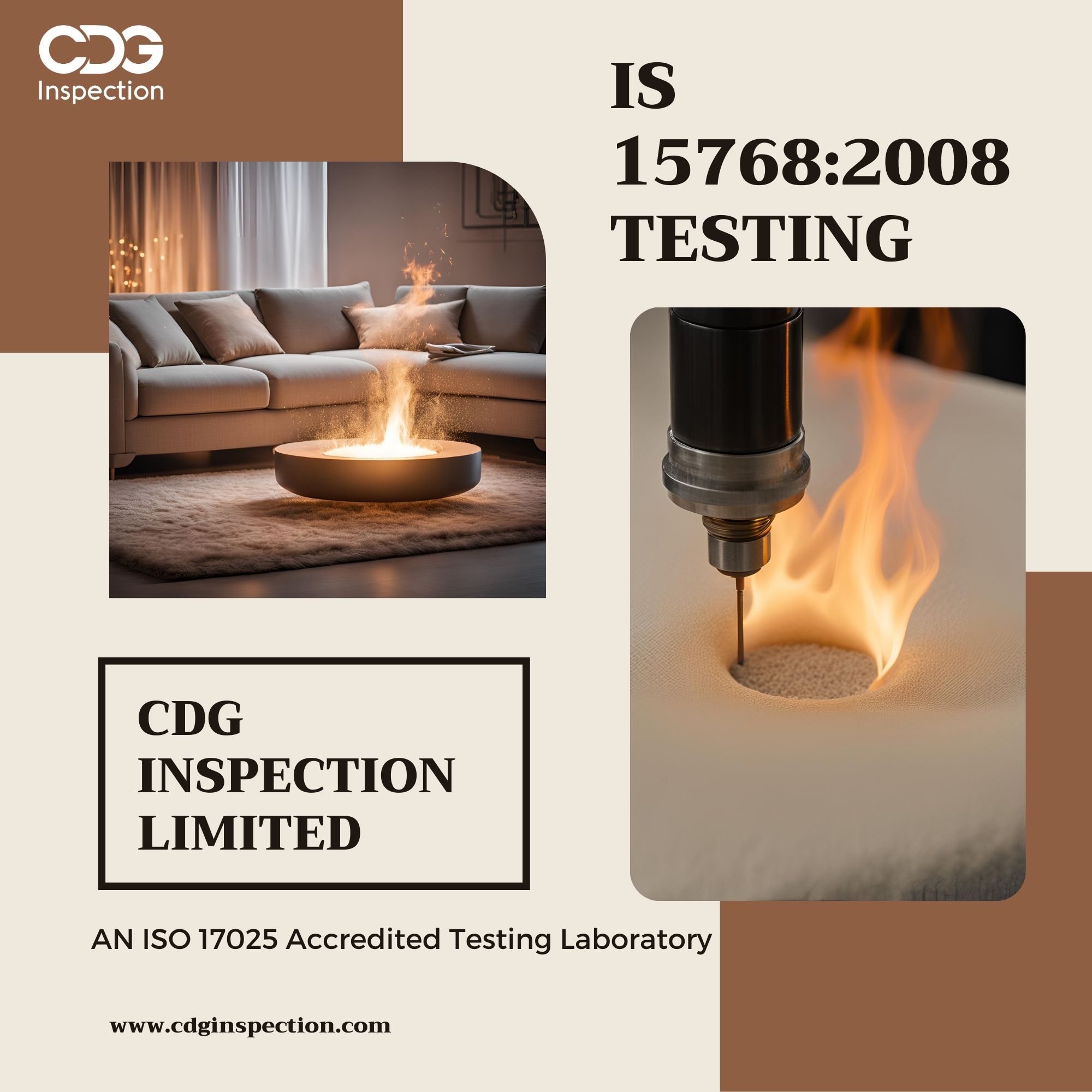 IS 15768:2008 Testing (Resistance to ignition of upholstered composites)