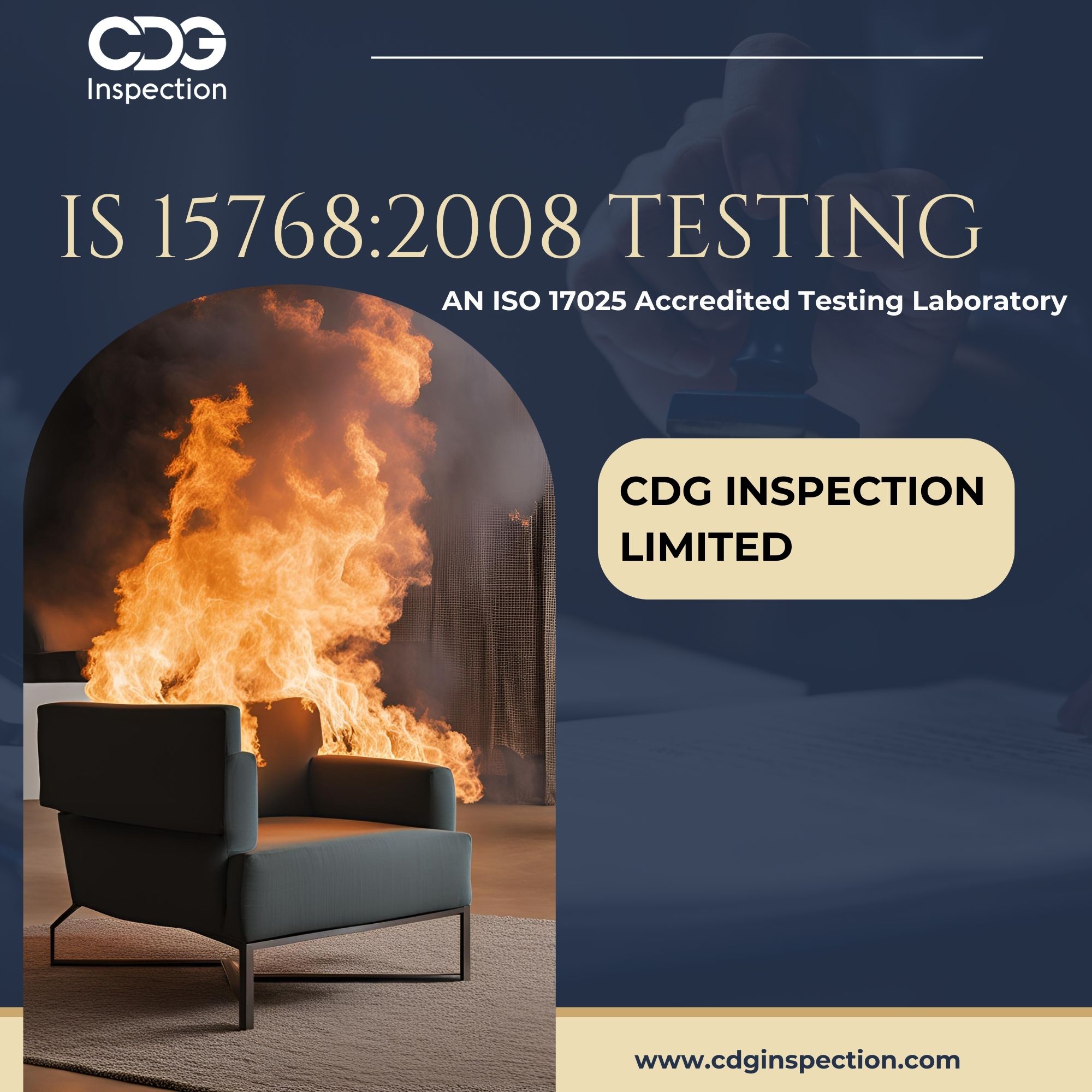 IS 15768:2008 Testing (Resistance to ignition of upholstered composites)