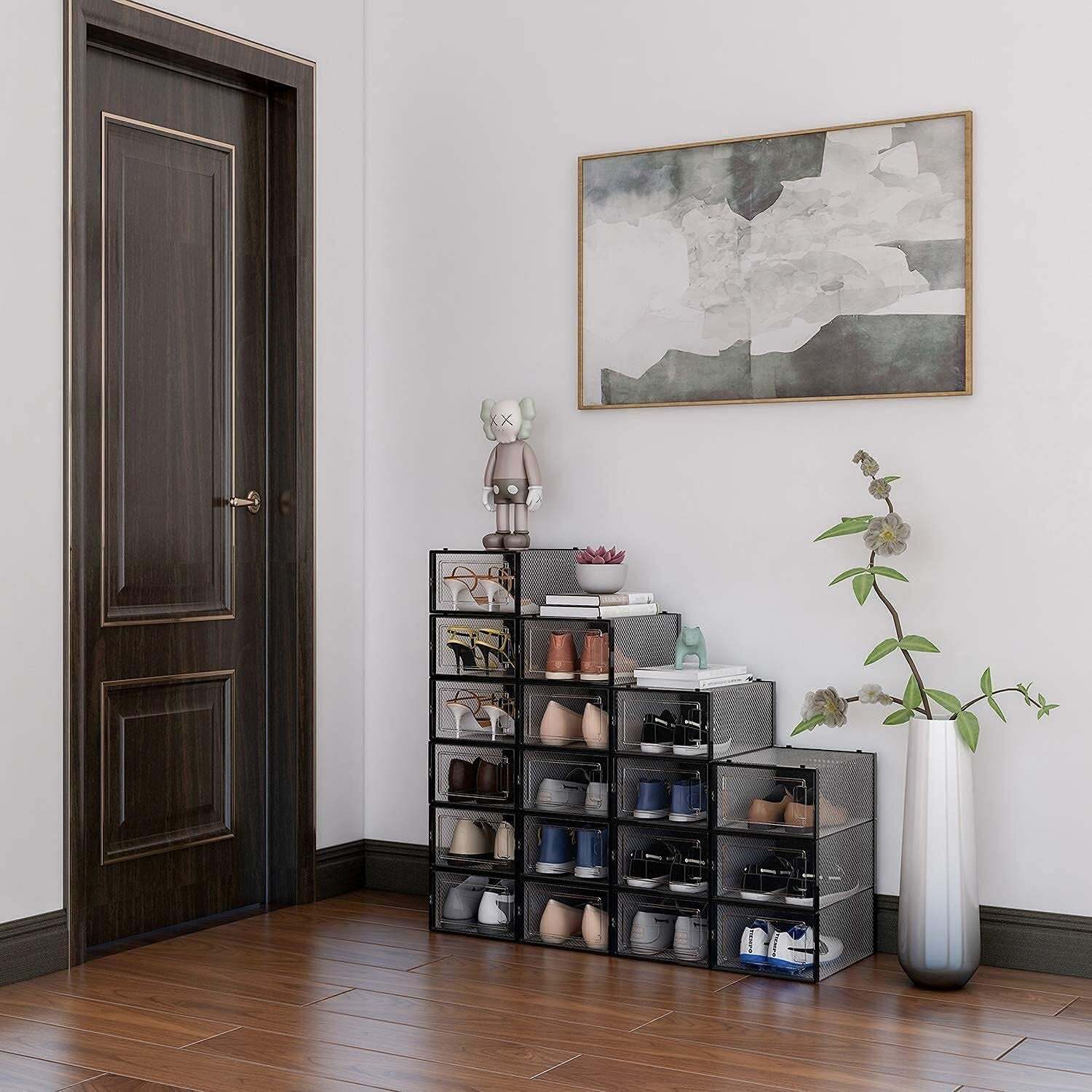 Big Plastic Stackable Shoe Storage Boxs