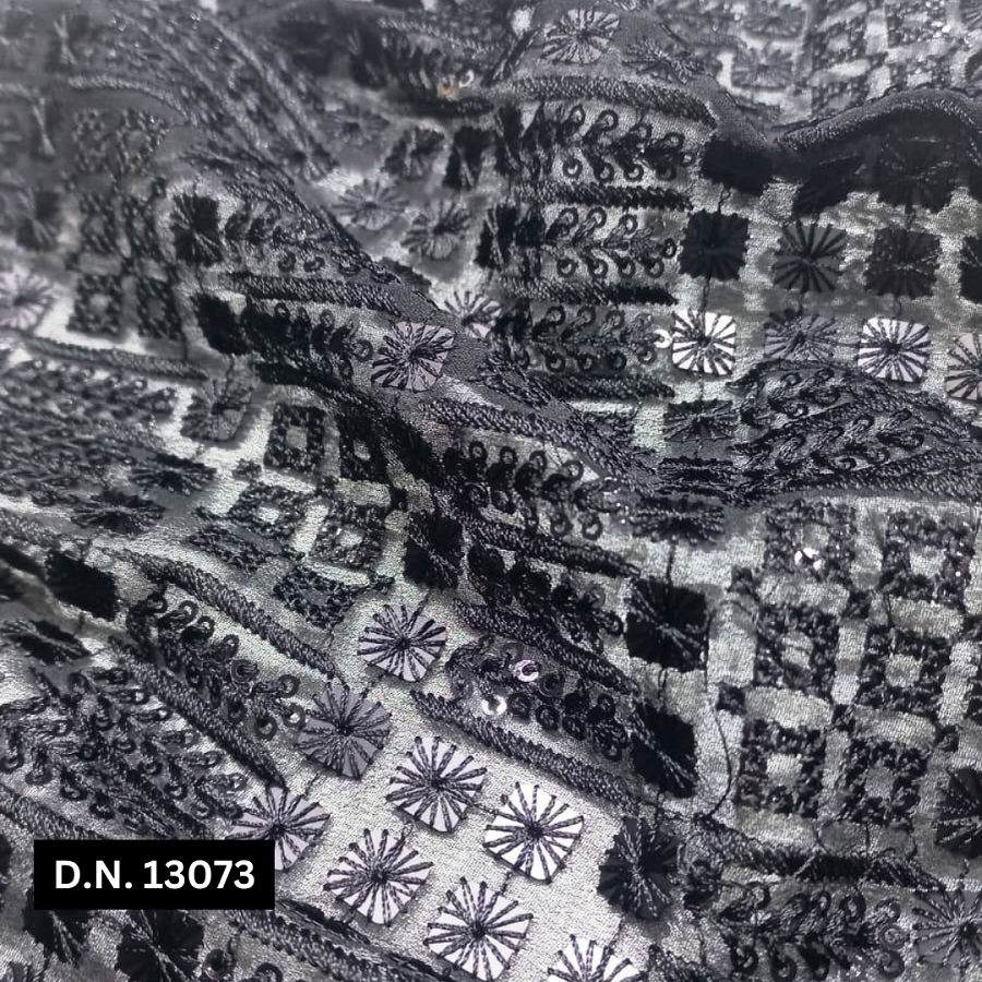 Buy Premium Black Poly Embroidery Fabric For Mena S Fashion