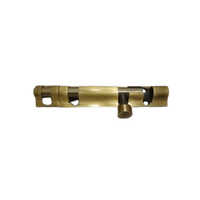 Antique Brass Door Tower Bolt - Brass Material, Size 6, Brown Color | Polished Surface, Round Shape, Ideal For Home & Office Use