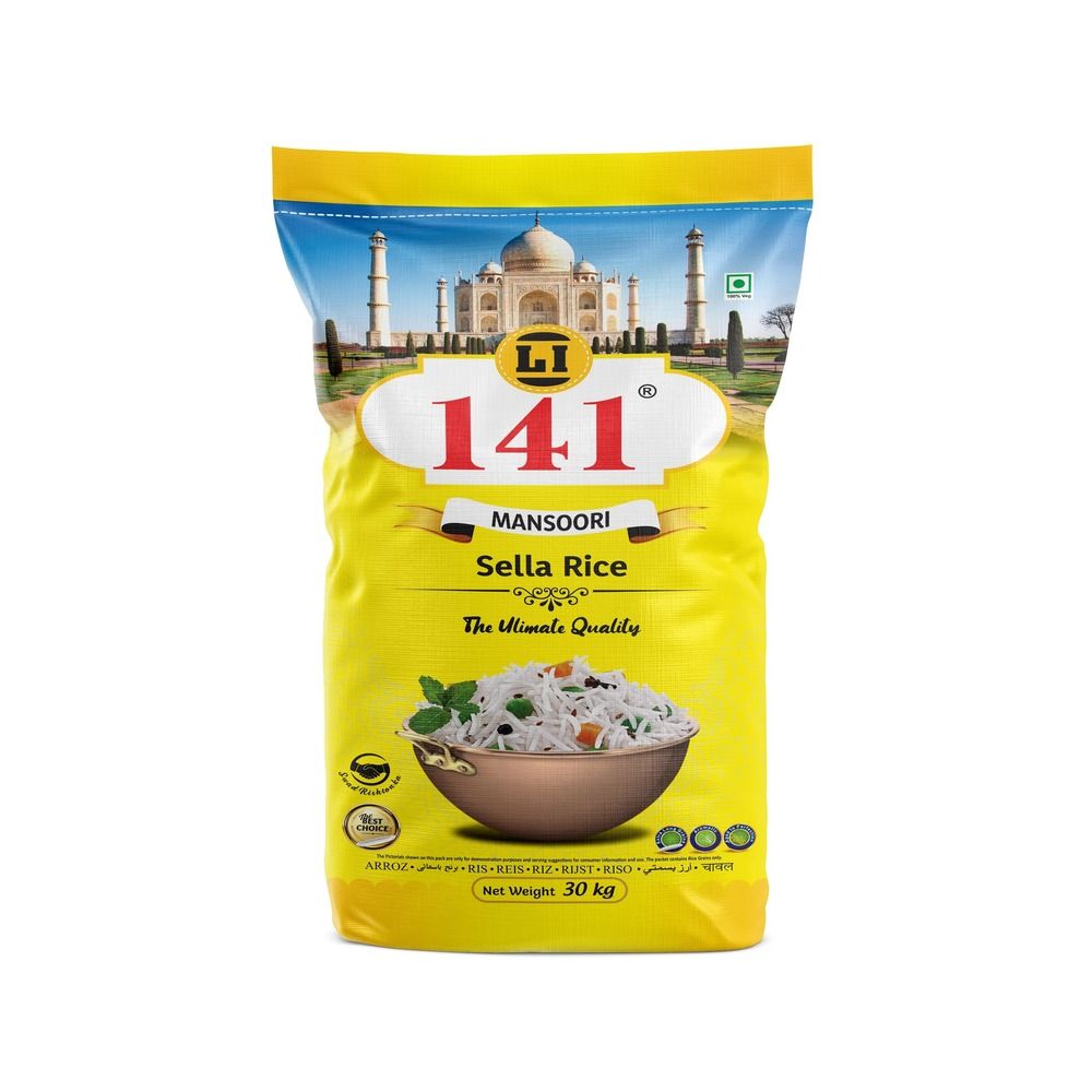 141 Mansoori Sella Rice - Medium Long Grain, High Purity Yellow Color | Organic, Dried, Ideal for Culinary Dishes