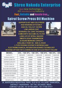 Mustard SCREW PRESS OIL  MACHINE