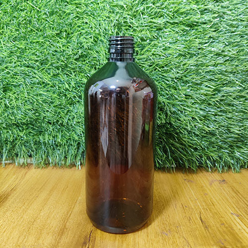 500 ML AMBER ROUND PET BOTTLE 25MM N S