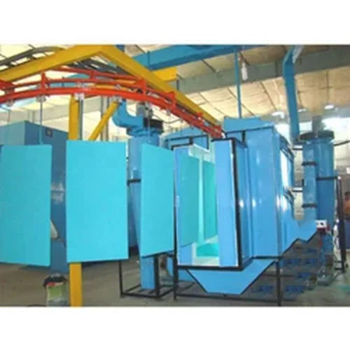 Powder Coating Conveyor - Color: Blue