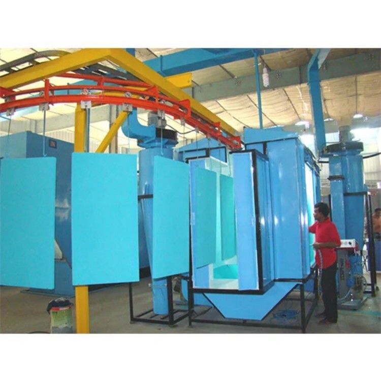 Powder Coating Conveyor - Color: Blue