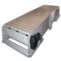 Stainless Steel Slat Conveyor - Versatile Mild Steel Design, 220 V Voltage | Customizable Sizes, 3-4 m/s Speed, Silver Finish, Warranty Included