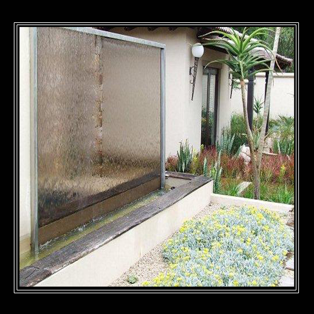 Glass Wall Fountain - High-quality Glass 50x25x80 Cm | Transparent Finish Electric Power Outdoor Ideal