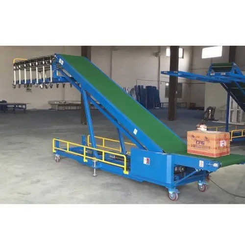 Powder Coated Truck Loading Conveyor - Color: Green