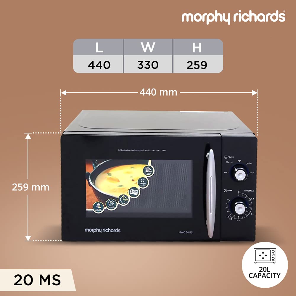 Morphy Richards 20 L Solo Microwave Oven (20 Ms Black)
