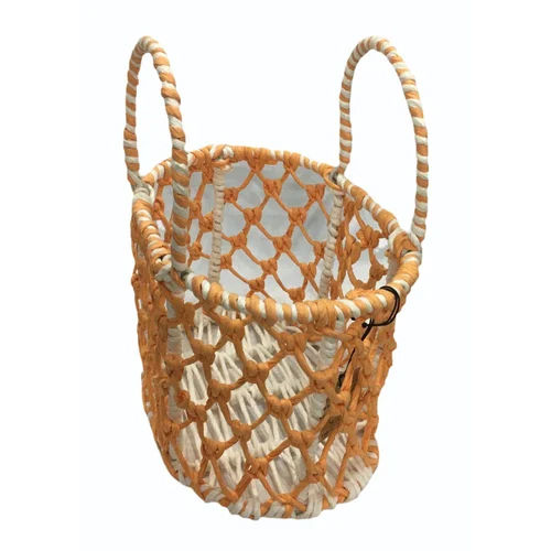 2531 Orange Jute Basket - Pattern: Plain