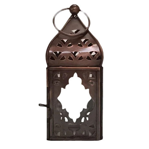 15Inch Brown Iron Hanging Lanterns - Color: Black