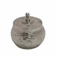 Metal Dry Fruit Box - High-quality Iron, Polished Silver Finish | Customizable Antique Imitation Design, Perfect For Home Decoration, Elegant Storage Solution