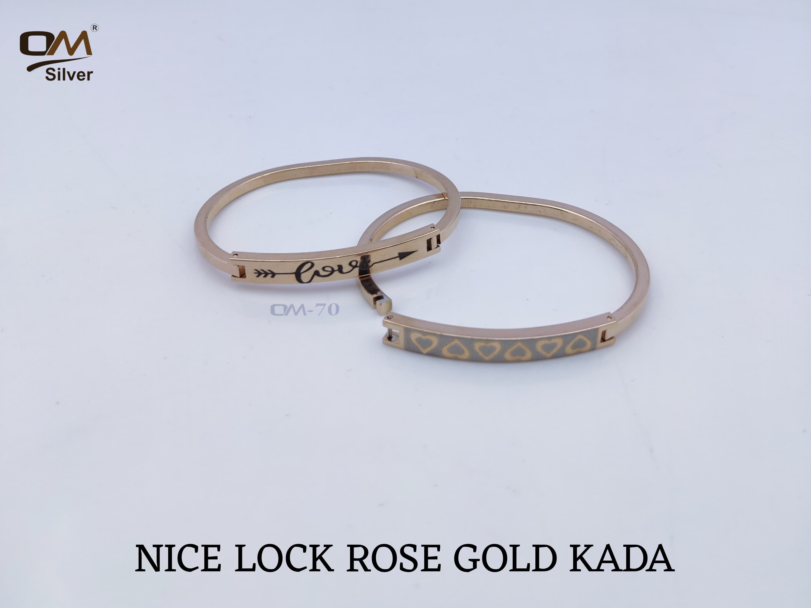 silver Nice Rose Gold Kada