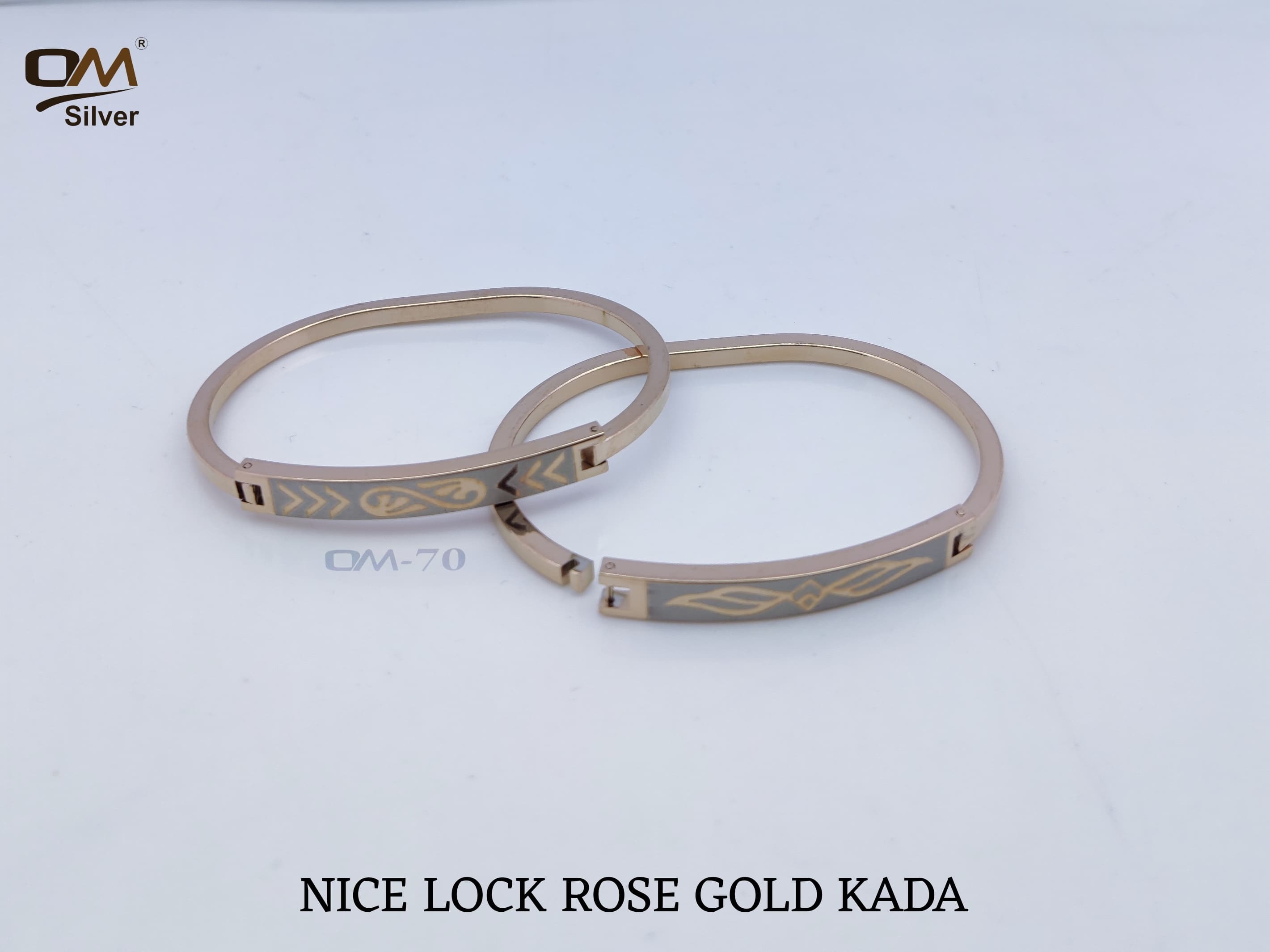 silver Nice Rose Gold Kada