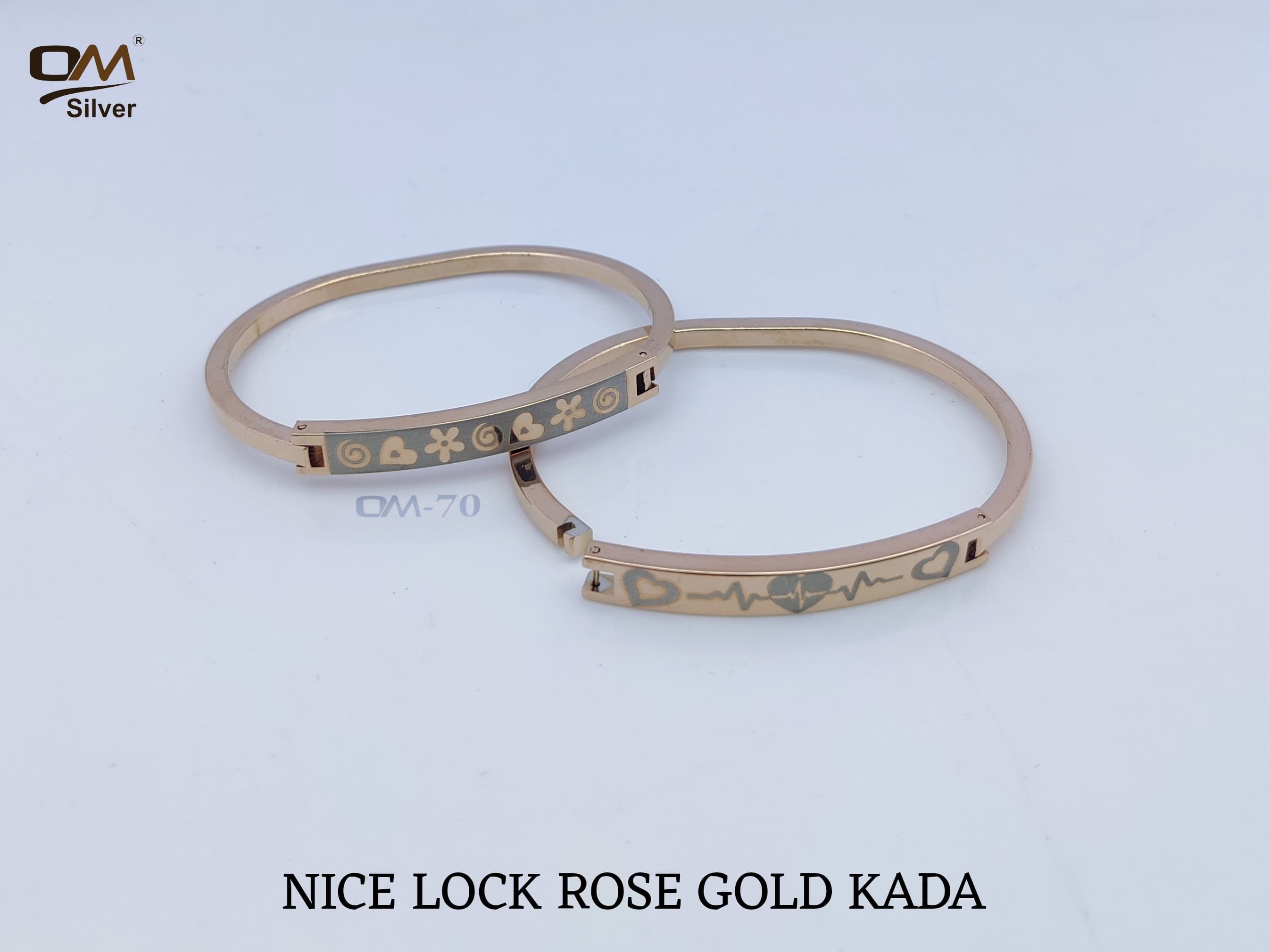 silver Nice Rose Gold Kada