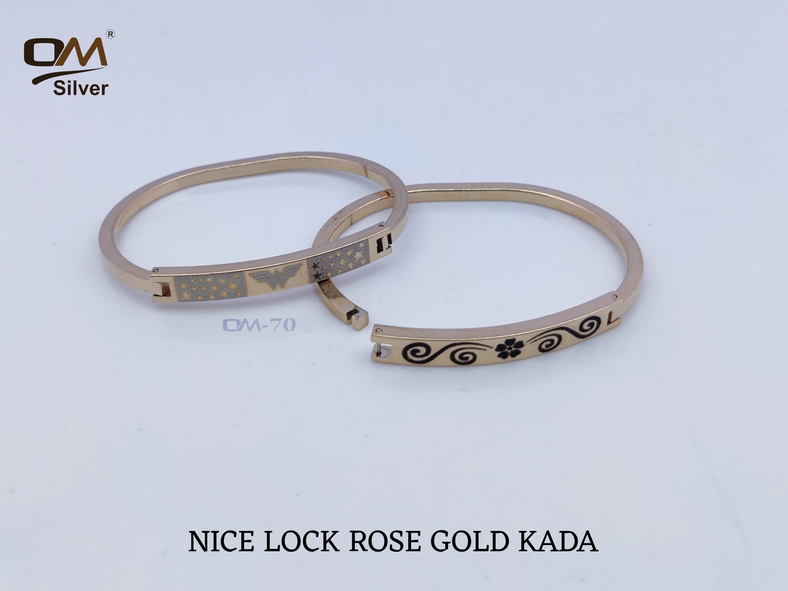 silver Nice Rose Gold Kada