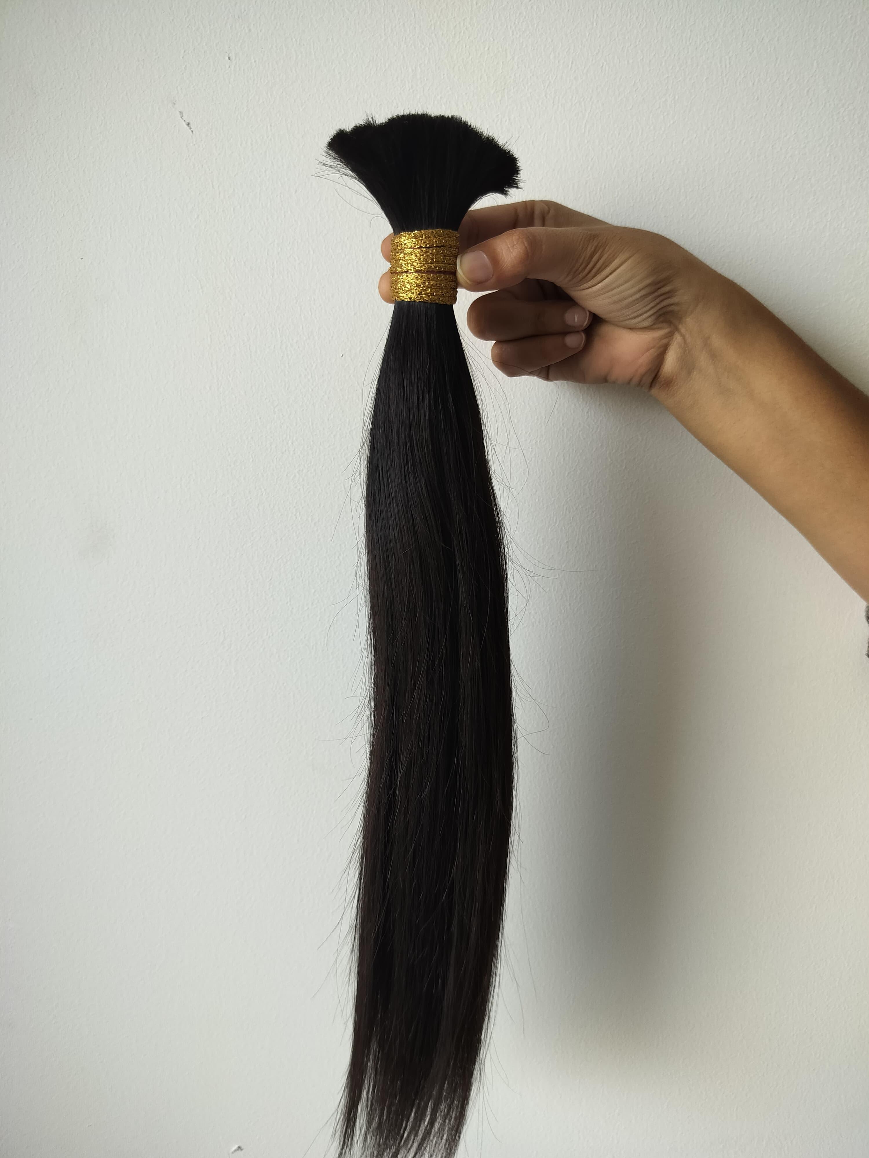 Raw Unprocessed Virgin Natural Straight Human Hair Bulk Length: 20 inch