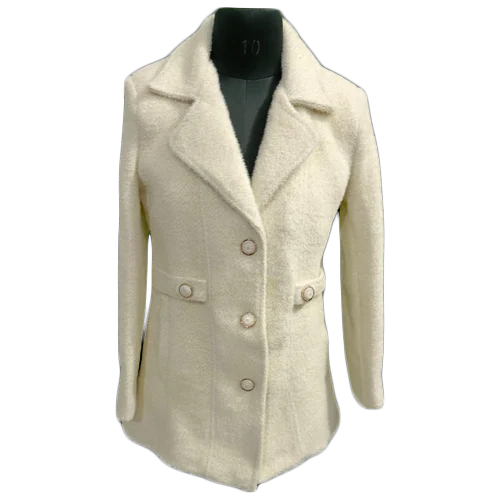 Womens Beige Plain Woolen Blazer - Season: Summer