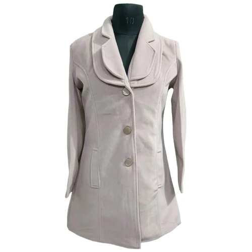 Womens Grey Viscose Plain Blazer