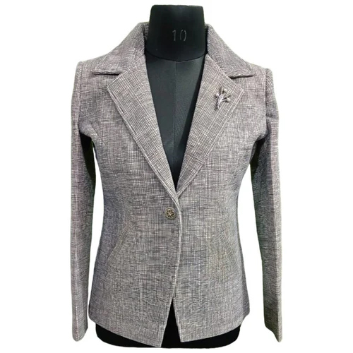 Womens Grey Office Wear Blazer