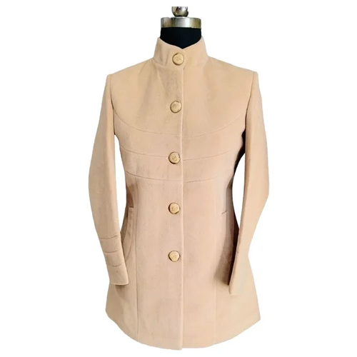 Womens Beige Blended Plain Blazer - Season: Summer