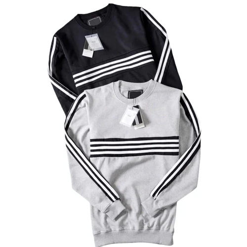 Mens Striped Casual Wear Sweatshirt - Color: Grey And Black