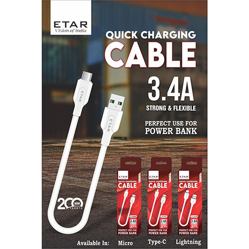 3.4A Quick Charging Power Bank Cable - Body Material: Pvc