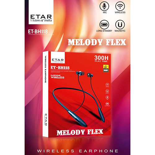 Et-Bh118 Etar Melody Flex Wireless Earphone - Body Material: Plastic