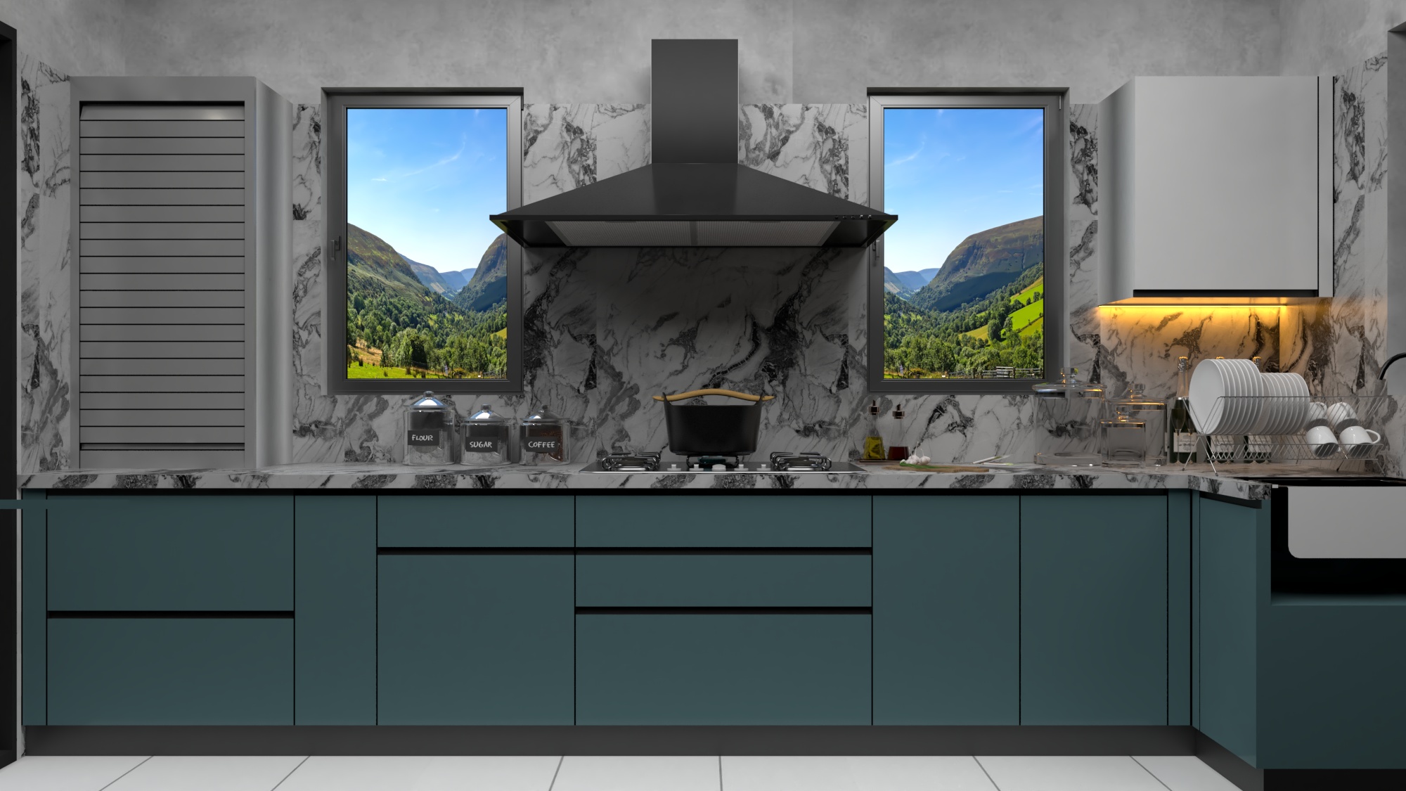 L Shape Modular Kitchen With Breakfast Counter - Dimension (L*w*h): 2 Foot (Ft)