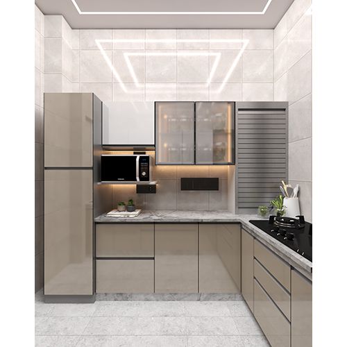 Small U Shape Modular Kitchen - Brand Name: Jindal Steel