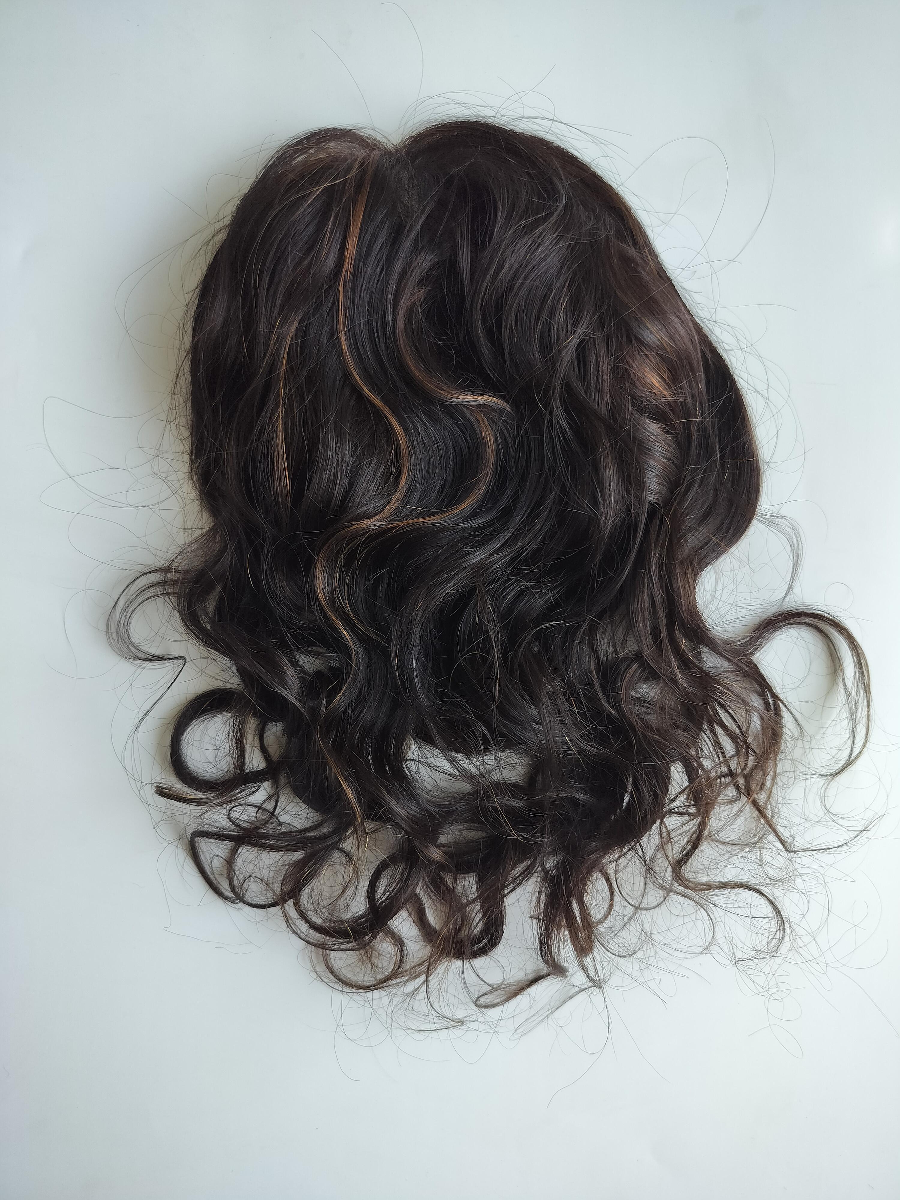 Natural wavy and Curly 8x7 Mirage base Human Hair Topper