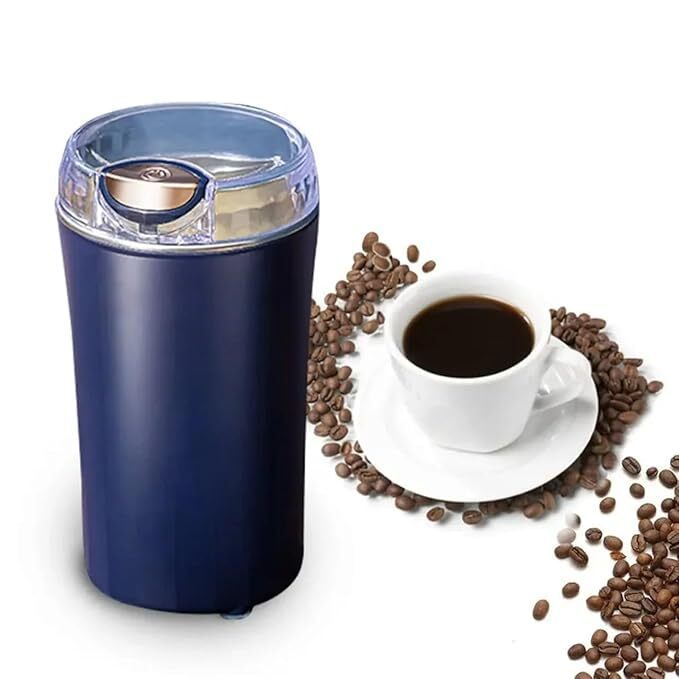 Mitsico Coffee Spice Grinder And Chopper Crusher For Home - Stainless Steel, Free Size, Multicolor | Easy One-click Operation, Portable, Easy To Clean With Brush