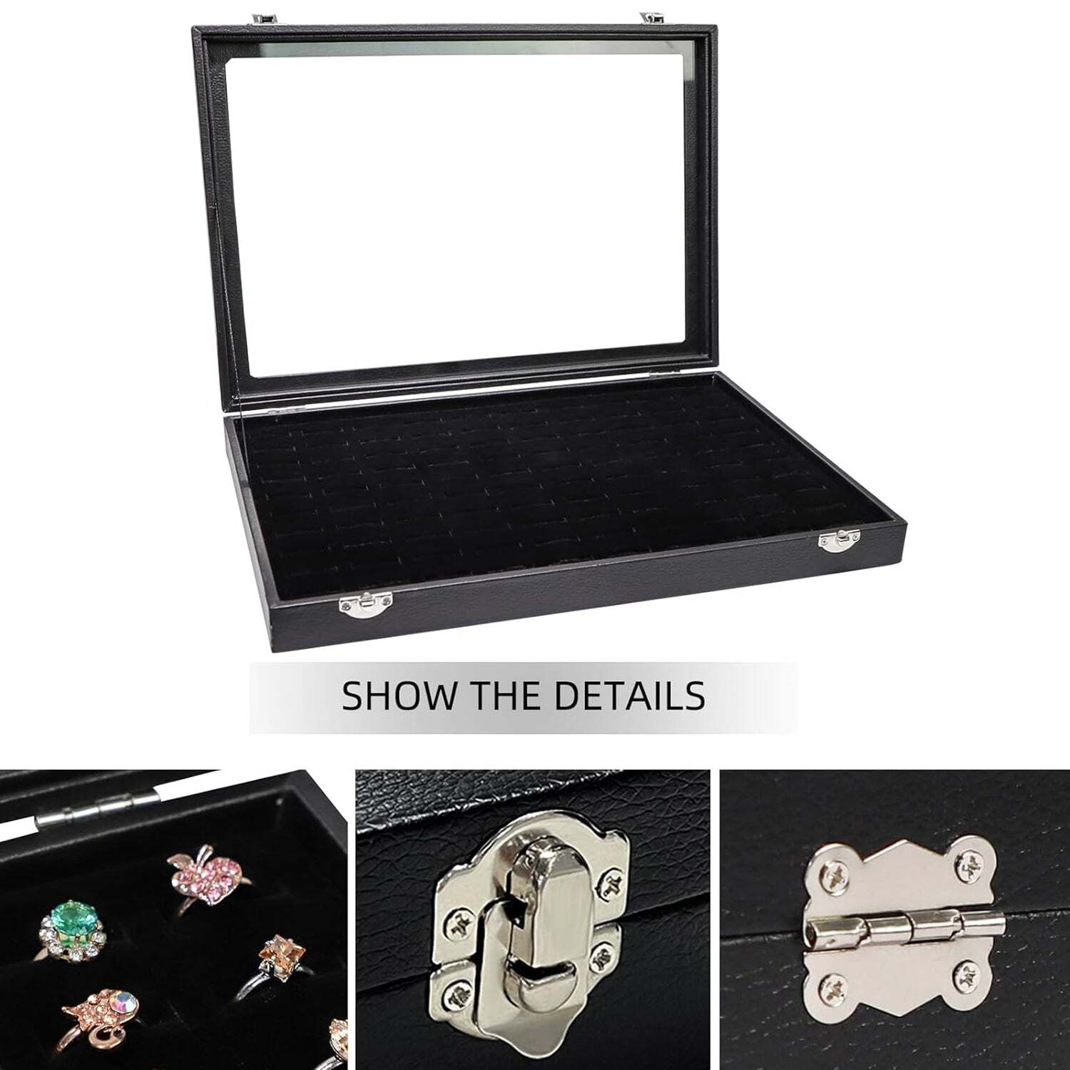 Ring Holder Organizer Box, Jewelry Ring Display CaseS