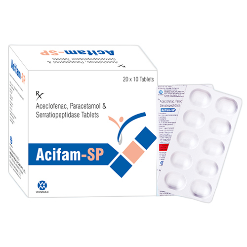 Acifam-SP Aceclofenac Paracetamol And Serratiopeptidase Tablets
