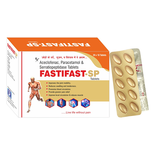 Fastifast-SP Aceclofenac Paracetamol And Serratiopeptidase Tablets